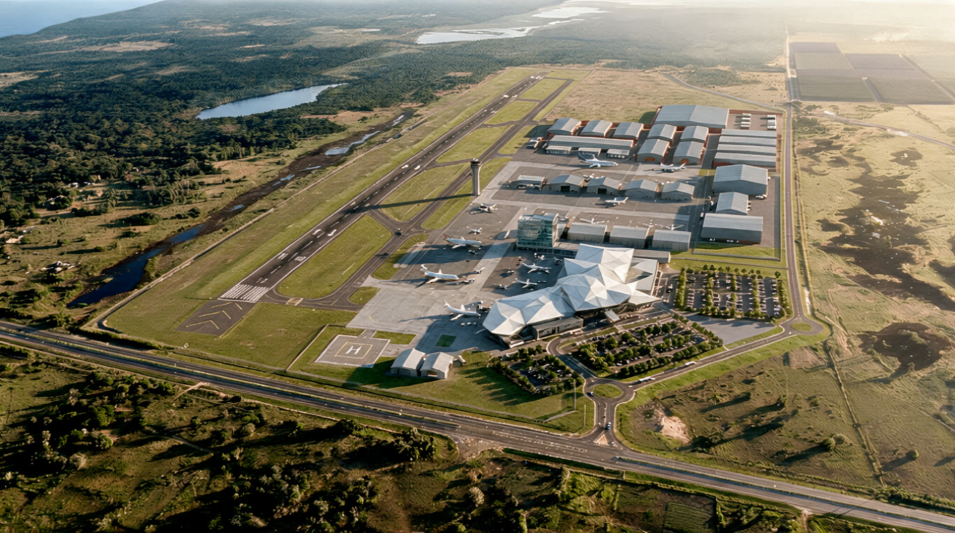 Imagem do projecto do terminal do aeroporto
